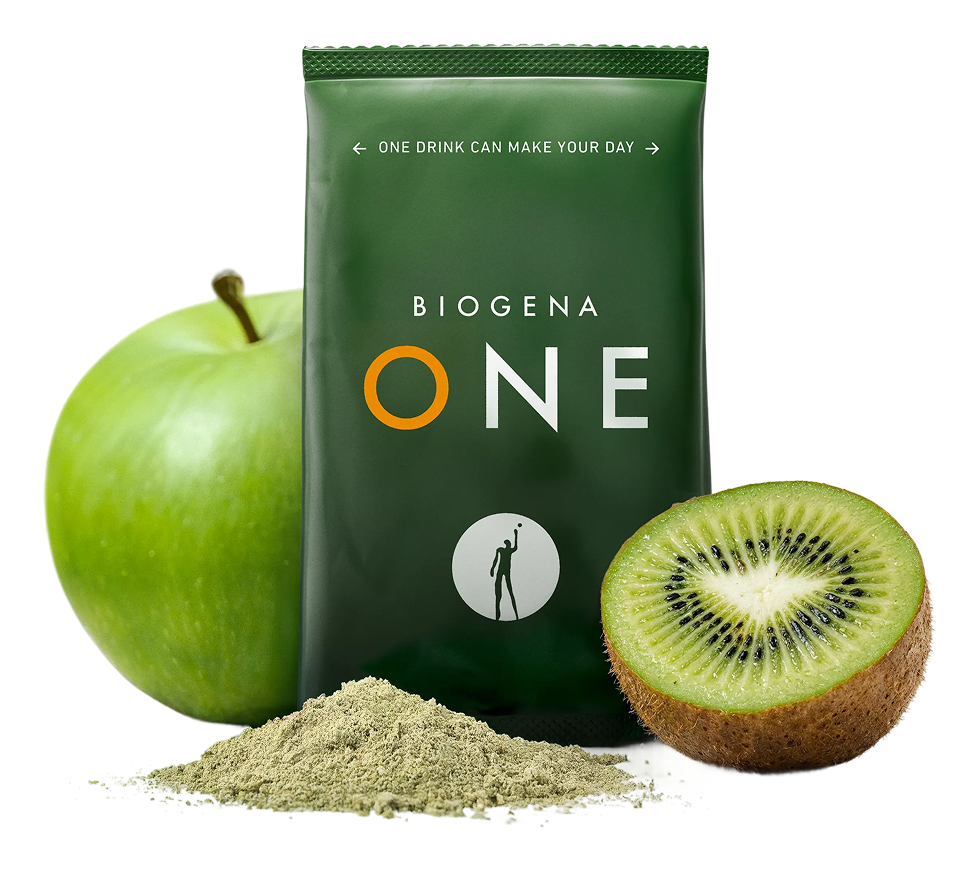 BIOGENA ONE with fresh apple and kiwi